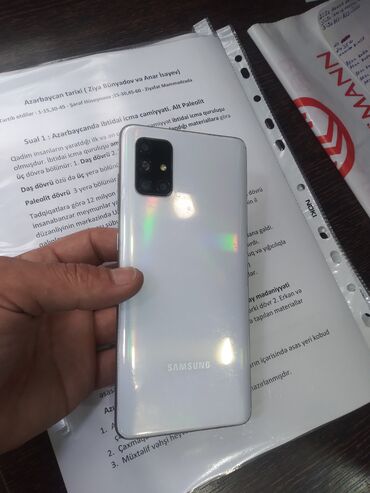 Samsung: Samsung Galaxy A71, 128 GB, rəng - Ağ, Sensor, Barmaq izi, İki sim kartlı