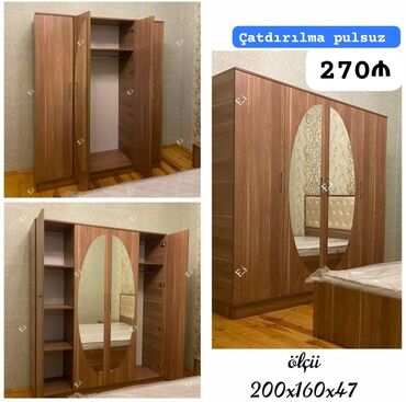 Rəflər: *4Qapılı Dolab 270Azn💥* ✔️Rəng seçimi var ✔️ Çatdırılma və