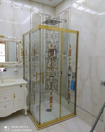 Duş kabinaları, arakəsmələr: Yeni Üstü açıq kabina, Künc üçün, Pulsuz çatdırılma — 28