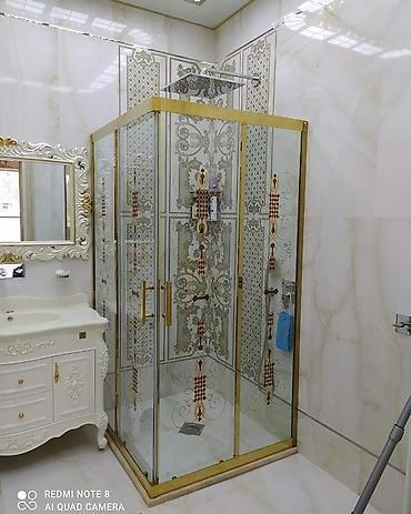 duş: Duş kabinələr ara bölmələr moydadırlar dolablar led işığlı güzgülər — 6