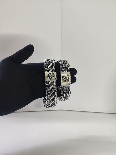 Браслеты: Серебряные Браслеты Браслет "Двойной Бисмарк" Серебро 925 проба Вес — 8