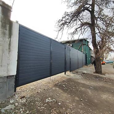 плита для забора: Забор из сэндвич-панелей с калитками - Материал: сэндвич-панели с — 2