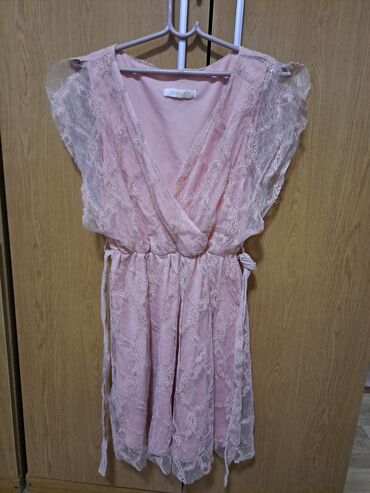 haljine od čipke: M (EU 38), XL (EU 42), bоја - Roze, Drugi stil, Na bretele