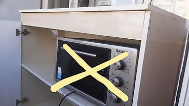 balkon masa: Mətbəx dolabı – soba üçün yer və açıq rəfli - Material: laminat/LDSP — 1