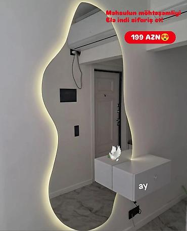 Güzgülər: Güzgü Divar üçün, Dekorativ, Arxa işıqlı — 1