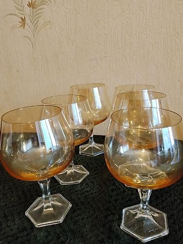 Qab-qacaq və mətbəx ləvazimatları: Qədəhlər, rəng - Sarı, Şüşə, 6 ədədli dəst, 200 ml, Rusiya — 1