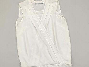 białe bluzki krótki rękaw eleganckie: Blouse, M (EU 38), condition - Good