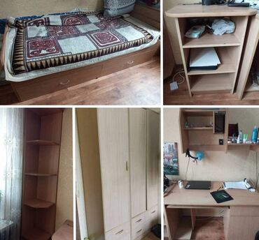 спальный гарнитур в стиле хай тек: Спальный гарнитур, Односпальная кровать, Шкаф, Комод