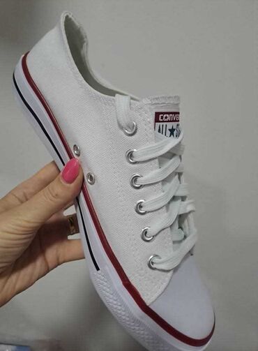 starke bez pertli: Converse, 41, bоја - Bela