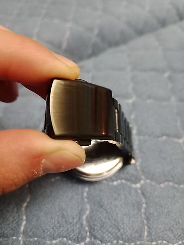 Наручные часы: Metall qolbaqlı analoq kişi saatı - Rəng: tünd metal/qaraya çalan - — 3