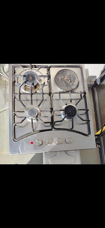 4 goz qaz peci: Qaz + elektrik kombinəli plitə (bordtur tipli) - 4 ocaq yeri: 3 qazlı — 1