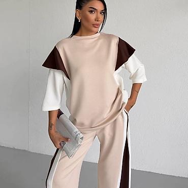 lil solid accessories: Ženski komplet trenerke – bluza i pantalone širokog kroja - — 2