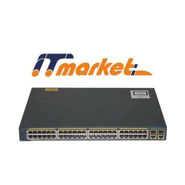 rack: Cisco 2960 Plus 48 Port PoE Switch WS-C2960+48PST-S Qiymətə ƏDV daxil