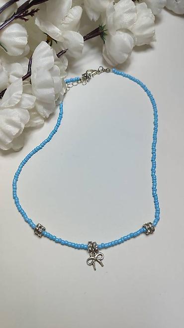 swarovski prsteni: Ogrlica od sitnih perlica – plava - Ručno nanizane sitne perle u — 1