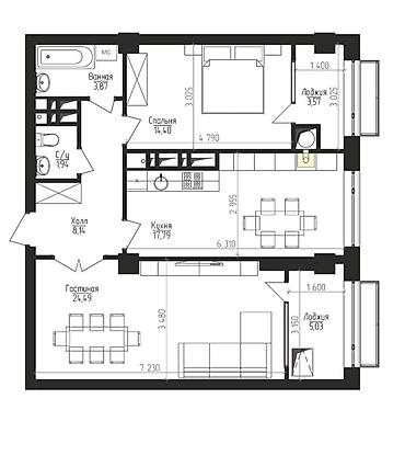 Продажа квартир: 2 комнаты, 79 м², Элитка, 8 этаж, Готовая ПСО (под самоотделку) at lalafo.kg — 8 Продажа квартир: 2 комнаты, 79 м², Элитка, 8 этаж, Готовая ПСО (под самоотделку) — 8
