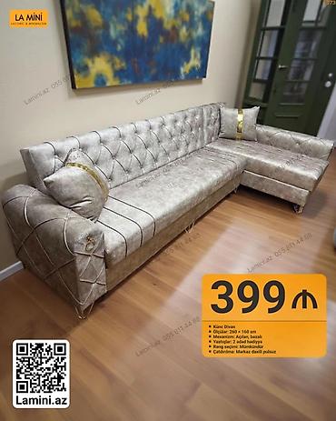 Künc Divan – La Mini - Ölçülər: 260 × 160 sm - Mexanizm: Açılan lalafo.az -da Künc Divan – La Mini - Ölçülər: 260 × 160 sm - Mexanizm: Açılan