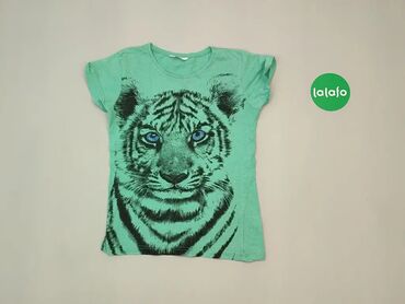 Koszulki: Koszula, 12 lat, wzrost - 152 cm., wzór - Print, kolor - Zielony