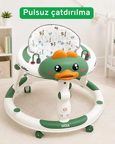 uşaqlar ucun maska: 👶💚 KÖRPƏLƏR ÜÇÜN KLASSİK YERİMƏ ARABASI — RAHATLIQ VƏ SADƏ DİZAYN! 🤍 — 2