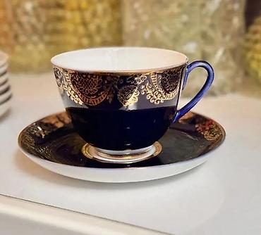 gul satışı: Çay dəsti, rəng - Göy, Farfor — 4