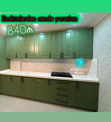 kuxna mebelleri 2018: *Yeni Mətbəx Mebeli 840₼* Ölçü 3metir matrialı Membran Çatdırılma