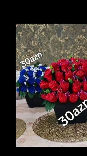 ucuz gul buketleri: Məhsul: Dekorativ “daş güllər” kompozisiyaları Təsvir: - Qara — 1
