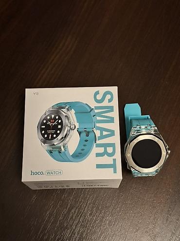 cd disk: Смарт-часы HOCO Watch Y13 в ярком бирюзовом цвете. Модель с круглым — 1