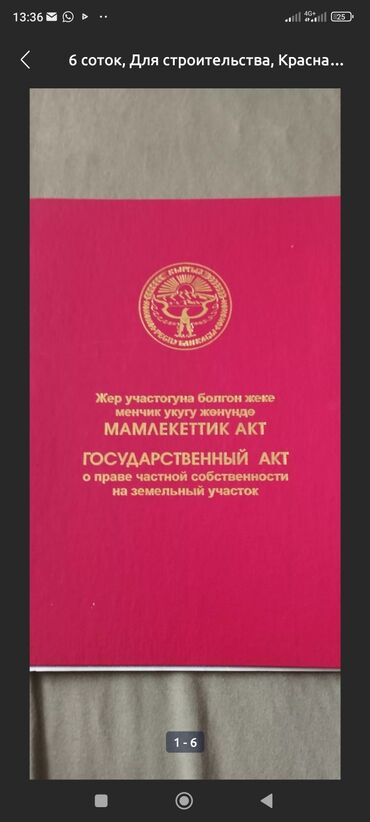 квартира керек аламидин 1: 6 соток, Для строительства, Красная книга