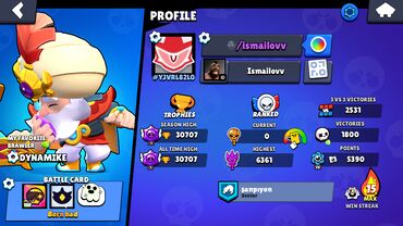 Brawl stars hesabi 79 karakter 30700 kupa coxlu skinler var 6 dene