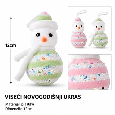 KMT Mali 3D božićni viseći ukras sneško, pastelne boje Dekorativni 3D