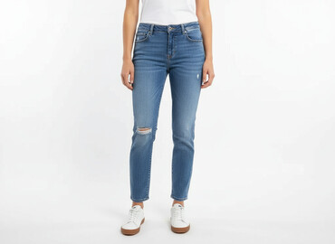 dżinsy z prostymi nogawkami: Jeans for women, size L