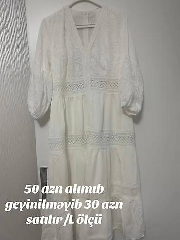 Şəxsi əşyalar: Yenidir Ağ rəngli, bohem üslublu yay donu - Ölçü: L - Qiymət: 30 AZN — 2