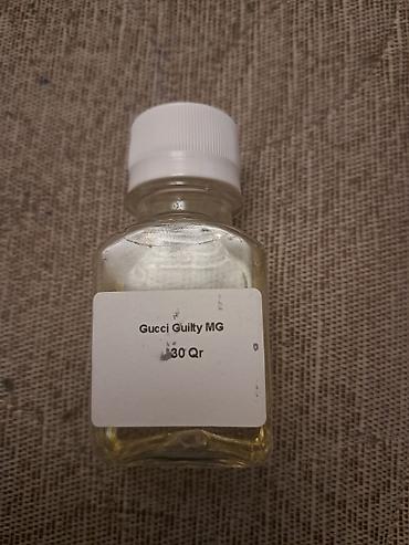libido parfum: Gucci Guilty MG – ətir esansı - Şüşə flakon, ağ vintli qapaq - Etiket — 1
