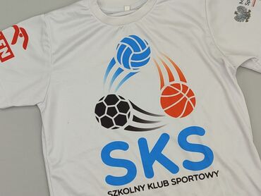 białe spodenki sportowe: Koszulka, 10 lat, 134-140 cm, stan - Dobry