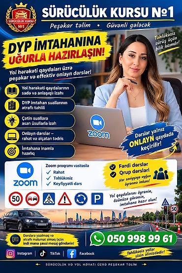 iphone ekran temiri: 🚗 DYP imtahanına evdən çıxmadan hazırlaşın! 💻 Dərslər yalnız Zoom — 1