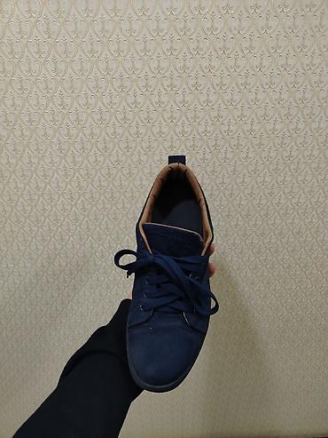 nike air force 1: Kişi krossovkası – tünd lacivərt rəng - Material: zərif süet (üst — 2