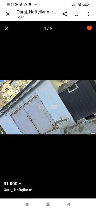 qaraba: Qaraj – Neftçilər metrosu yaxınlığı - Beton/kərpic konstruksiyalı — 1