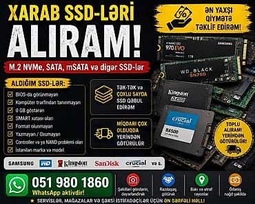 sert disk: Xarab SSD-lərin qəbulu xidməti - M.2 NVMe, SATA, mSATA və 7digər — 1