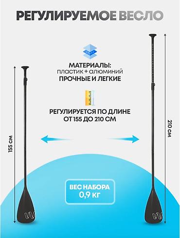 саб доски: Весло для САП-борда однолопастное регулируемое Легкое алюминиевое — 2