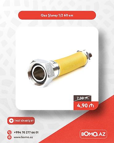 şlanqlar: Yüksək keyfiyyətli. 🔥 Qaz Şlanqı 1/2 60 sm ✅ Brend: No Brand ✅ — 1
