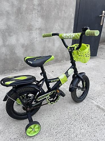 velosiped sidenya: Uşaq velosipedi – 12" təkərli, səbətli, köməkçi təkərli - Rəng — 6