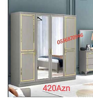 Şifonyerlər: Yataq otağı üçün şkaf modelləri - Model 1: 4 qapılı, orta hissədə 2 — 2