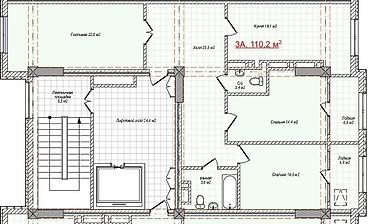 110: 3 комнаты, 110 м², Аламедин-1 мкр Элитка, 5 этаж, ПСО (под самоотделку) — 1