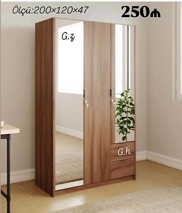 Üç qapılı paltar dolabı – 200×120×47 sm - Material: ağac teksturalı