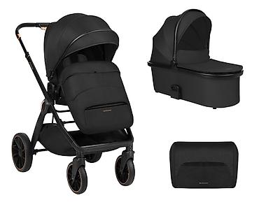 lakovi za decu: KIKKA BOO Kolica TIFFANY black set 2u1 sa tvrdom korpom SKU: KKB2 — 2