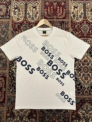 Kişi geyimləri: BOSS kişi T-shirt. - Rəng: ağ - İstehsal - Türkiyə🇹🇷 - Ön hissədə — 1