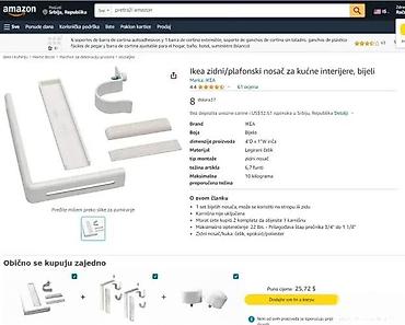 Ostali proizvodi za kuću: Nosači za garnišnu – set univerzalnih držača za zavese - Tip: ugaoni — 7