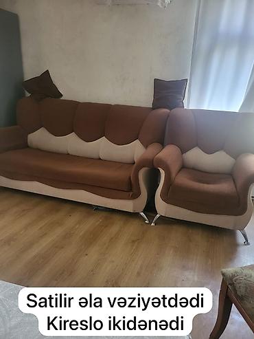 İşlənmiş, Klassik divan, 2 kreslo, Bazasız, Açılmayan