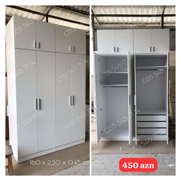 Dolablar: Yeni, 4 qapılı Düz dolab, Qarderob, paltar dolabı