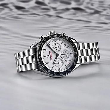 Ručni satovi: PAGANI DESIGN PD-1701 -40mm-Bela-Omega Speedmaster Moonwatch Potpuno — 1