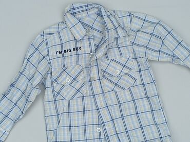 Shirts: Shirt 3-4 years, condition - Good, pattern - Cell, color - Light blue